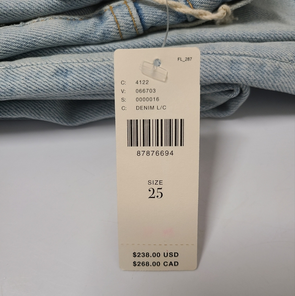 Etica Tyler Vintage Straight Jeans Blue Seafoam Sz 25 NWT $238 Distressed - Picture 8 of 16
